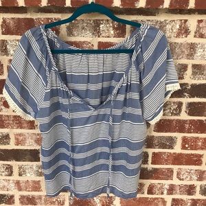 Blue and white striped summer top!